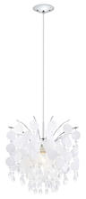  91046A - 1x100W Chandelier w/ Chrome Finish & Glitter Teflon Glass & Crystals