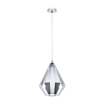  95532A - 1x60W Pendant w/ Chrome  Finish & White Glass