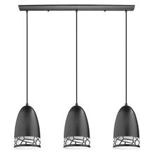  97444A - 3x60W Multi Light Pendant w/ Matte Black and WhiteFinish