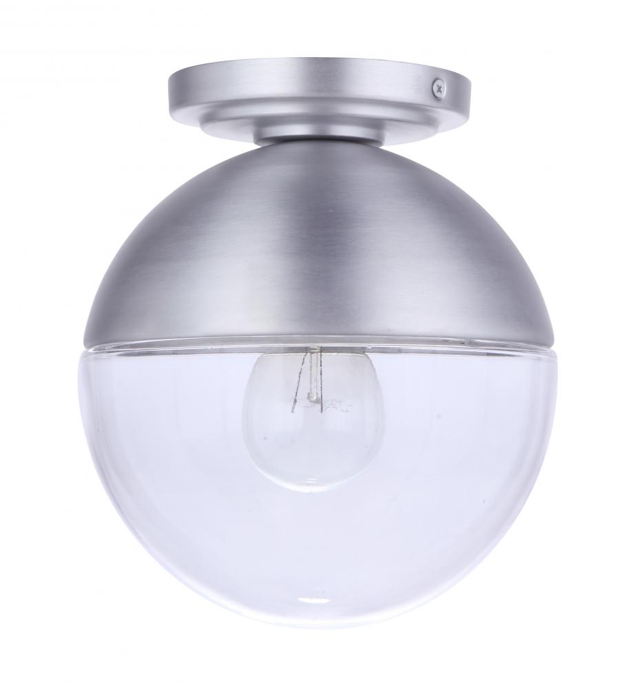 Evie 1 Light Outdoor Flush Mount in Satin Aluminum