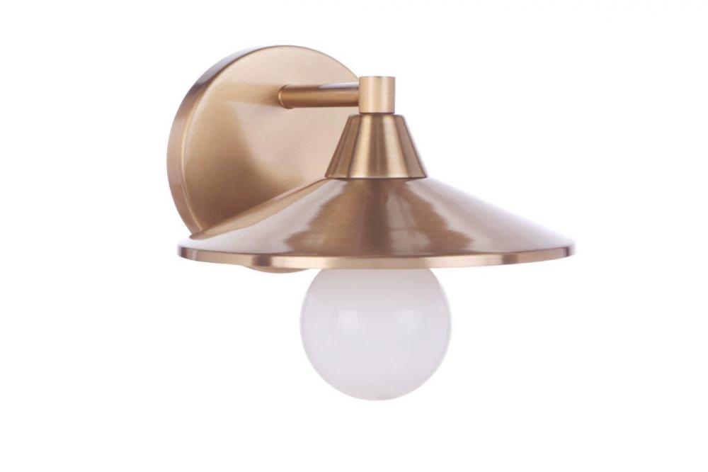 Isaac 1 Light Wall Sconce in Satin Brass