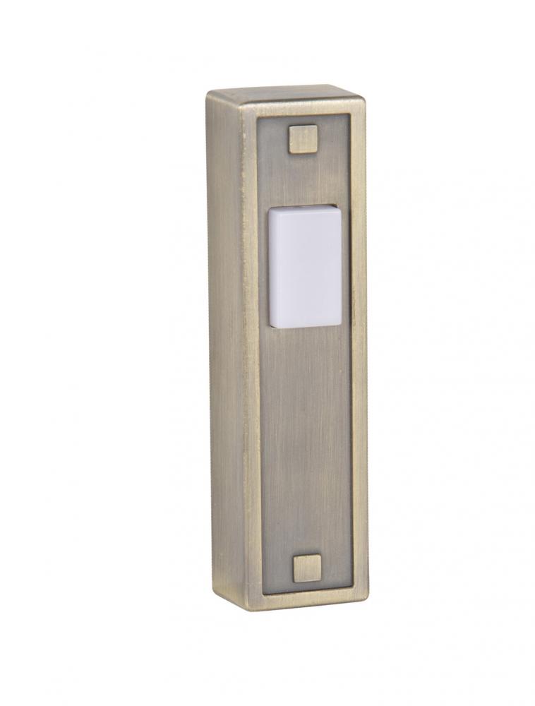 Surface Mount LED Lighted Push Button in Antique Brass