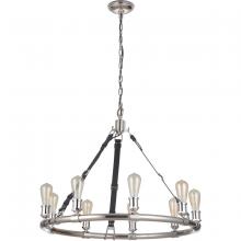  48129-PLN - Huxley 9 Light Chandelier in Polished Nickel