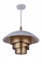  P1010MWWMG-LED - 19" Diameter Sculptural Statement Dome Pendant with Perforated Metal Shades