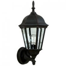  Z316-TB - Straight Glass Cast 1 Light Small Outdoor Wall Lantern in Textured Black