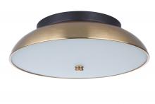  X6813-FBSB-LED - Soul 1 Light 12.5" LED Flushmount in Flat Black/Satin Brass