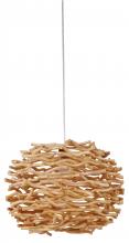  SW2001-NT - Portable Swag Pendant w/Natural Wood Shade in Natural
