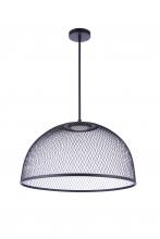  P1005FB-LED - 24.25" Diameter Sculptural Statement Metal Mesh Dome Pendant in Flat Black