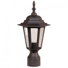  Z155-RT - Straight Glass Cast 1 Light Outdoor Post Mount in Rust