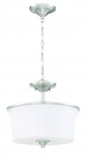  50452-BNK-WG - Gwyneth 2 Light Convertible Semi Flush in Brushed Polished Nickel (White Glass)