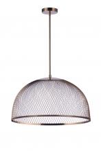  P1005SB-LED - 24.25" Diameter Sculptural Statement Metal Mesh Dome Pendant in Satin Brass