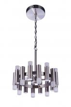  57516-BNK-LED - Simple Lux 16 Light LED Chandelier in Brushed Polished Nickel