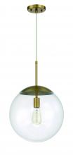  56893-SB - Gaze 1 Light 14" Pendant in Satin Brass