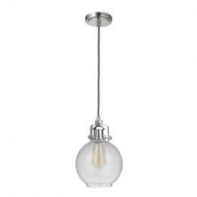  P833PLN1-C - State House 1 Light Clear Cylinder Mini Pendant in Polished Nickel