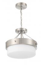  XS3213-BNK - Oak Street 2 Light Convertible Semi Flush in Brushed Polished Nickel