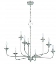  57029-BNK - Jolenne 9  Light Two-Tier Chandelier in Brushed Polished Nickel