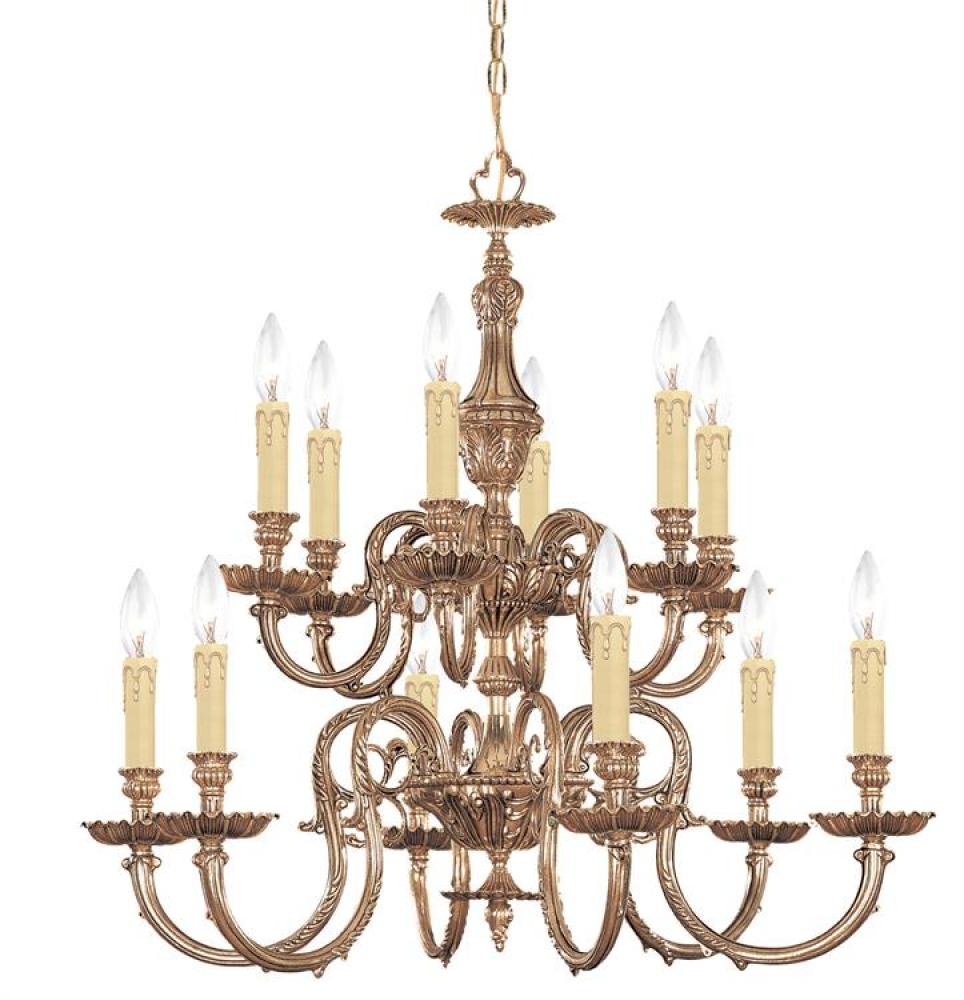 12 light brass chandelier