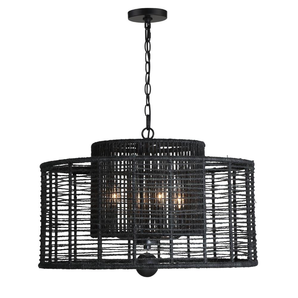 Jayna 4 Light Matte Black Chandelier