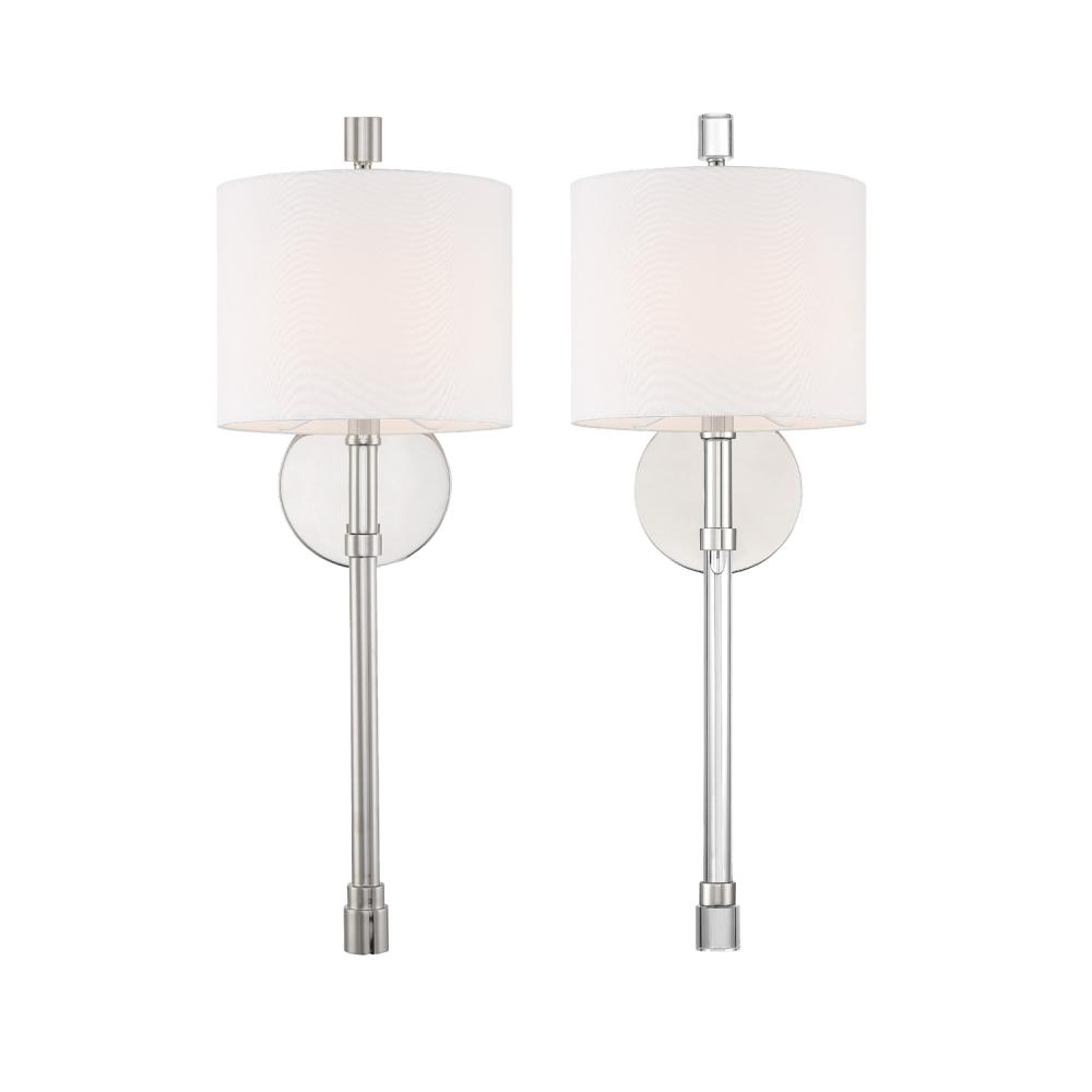 Rachel 1 Light Polished Nickel Sconce