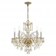  1005-PB-CL-S - Traditional Crystal 5 Light Swarovski Strass Crystal Polished Brass Chandelier