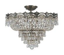  1485-HB-CL-S - Majestic 5 Light Swarovski Strass Crystal Historic Brass Ceiling Mount