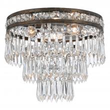  5260-EB-CL-MWP - Mercer 3 Light Hand Cut Crystal English Bronze Flush Mount