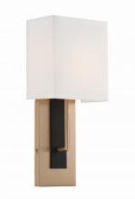  BRE-A3631-VG-BF - Brent 1 Light Vibrant Gold + Black Forged Sconce