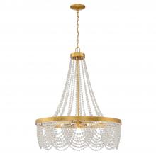  FIO-A9104-GA-CL - Fiona 4 Light Antique Gold Chandelier with Clear Beads