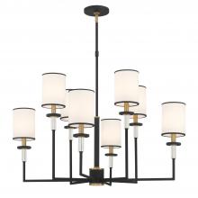  HAT-478-BF-VG - Hatfield 8 Light Black Forged + Vibrant Gold Chandelier