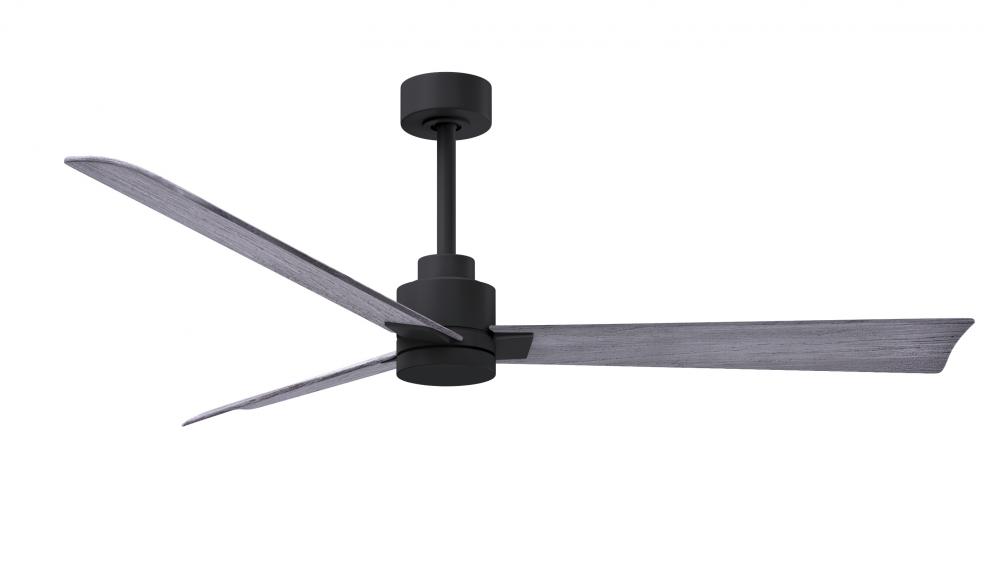 Alessandra 3-blade transitional ceiling fan in matte black finish with barnwood blades. Optimized