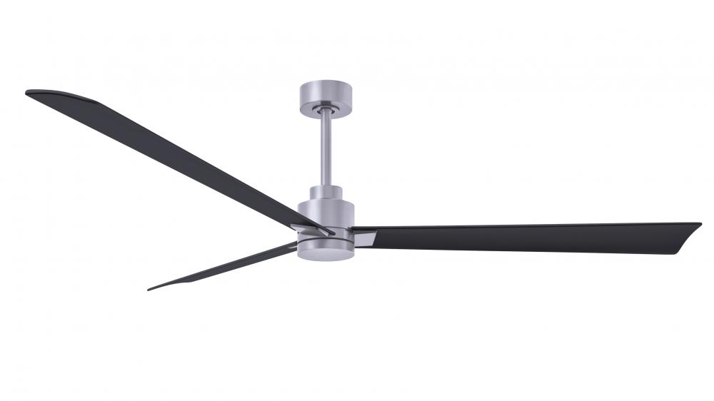 Alessandra 3-blade transitional ceiling fan in brushed nickel finish with matte black blades. Opti