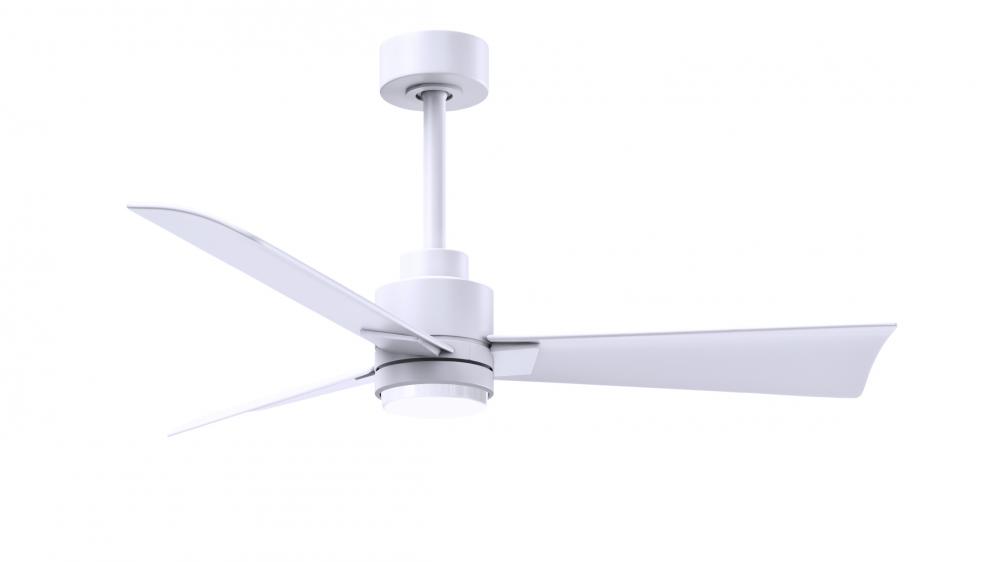 Alessandra 3-blade transitional ceiling fan in matte white finish with matte white blades. Optimiz