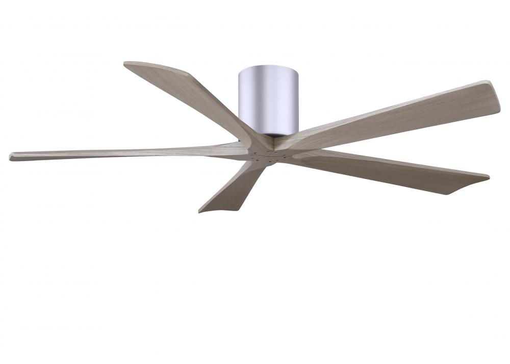 Irene-5H three-blade flush mount paddle fan in Brushed Nickel finish with 60” Gray Ash tone blad