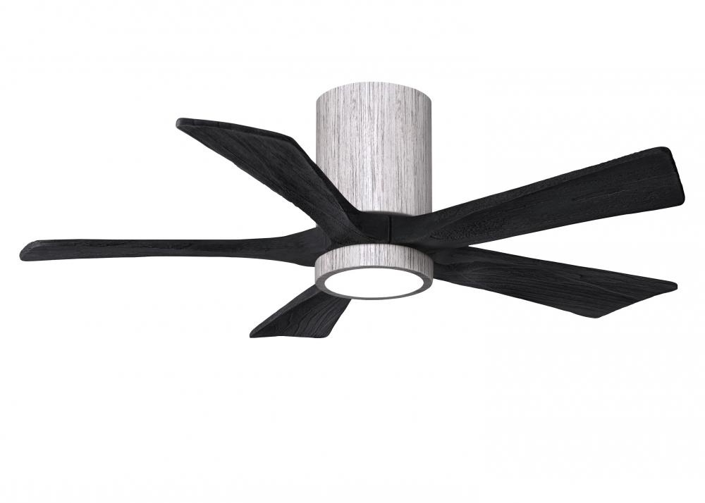 IR5HLK five-blade flush mount paddle fan in Barn Wood finish with 42” solid matte black wood bla