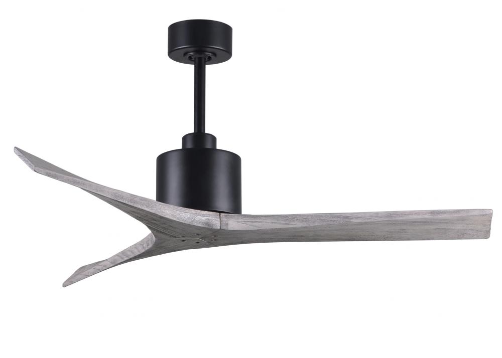 Mollywood 6-speed contemporary ceiling fan in Matte Black finish with 52” solid barn wood tone b