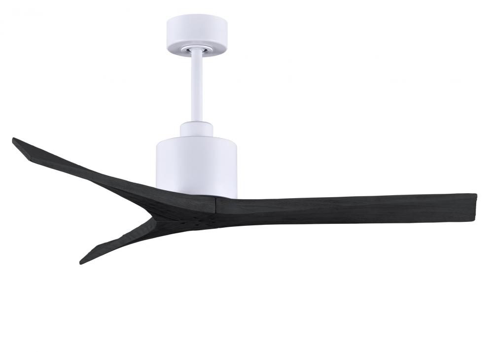 Mollywood 6-speed contemporary ceiling fan in Matte White finish with 52” solid matte black wood