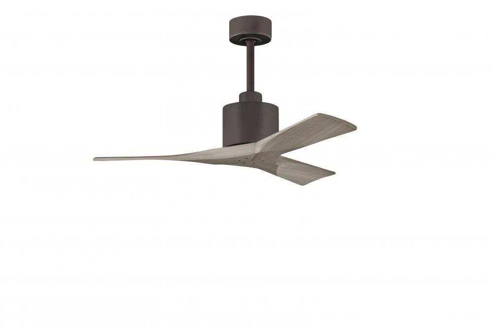 Nan 6-speed ceiling fan in Textured Bronze finish with 42” solid gray ash tone wood blades