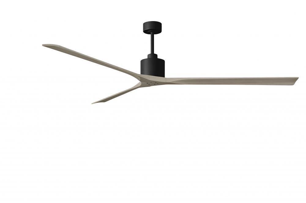 Nan XL 6-speed ceiling fan in Matte Black finish with 90” solid gray ash tone wood blades
