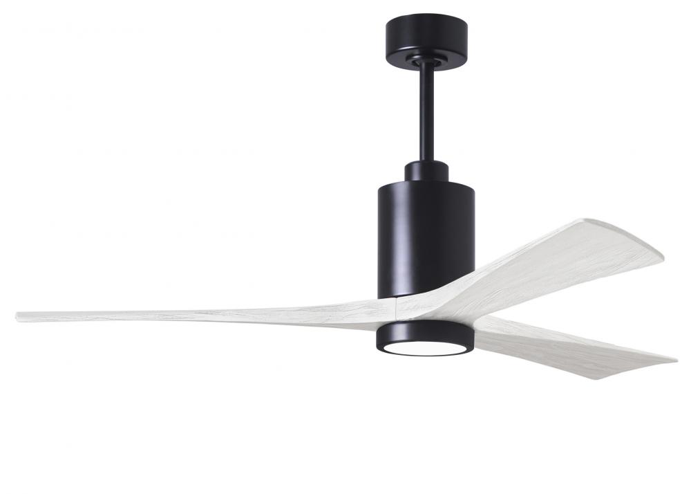 Patricia-3 three-blade ceiling fan in Matte Black finish with 60” solid matte white wood blades