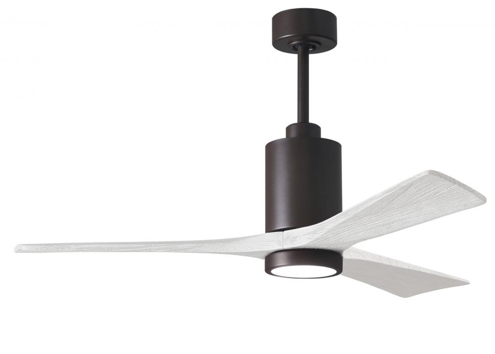Patricia-3 three-blade ceiling fan in Textured Bronze finish with 52” solid matte white wood bla