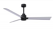  AK-BK-BN-56 - Alessandra 3-blade transitional ceiling fan in matte black finish with brushed nickel blades. Opti