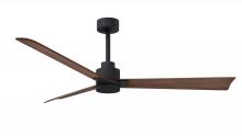  AK-BK-WN-56 - Alessandra 3-blade transitional ceiling fan in matte black finish with walnut blades. Optimized fo