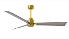  AK-BRBR-GA-56 - Alessandra 3-blade transitional ceiling fan in brushed brass finish with gray ash blades. Optimize