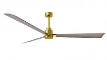  AK-BRBR-GA-72 - Alessandra 3-blade transitional ceiling fan in brushed brass finish with gray ash blades. Optimize