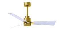  AK-BRBR-MWH-42 - Alessandra 3-blade transitional ceiling fan in brushed brass finish with matte white blades. Optim