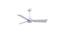  AK-MWH-BN-42 - Alessandra 3-blade transitional ceiling fan in matte white finish with brushed nickel blades. Opti