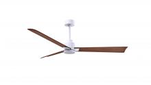  AK-MWH-WN-56 - Alessandra 3-blade transitional ceiling fan in matte white finish with walnut blades. Optimized fo