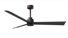  AK-TB-BK-56 - Alessandra 3-blade transitional ceiling fan in textured bronze finish with matte black blades. Opt