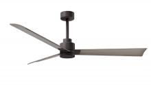  AK-TB-GA-56 - Alessandra 3-blade transitional ceiling fan in textured bronze finish with gray ash blades. Optimi