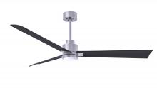  AKLK-BN-BK-56 - Alessandra 3-blade transitional ceiling fan in brushed nickel finish with matte black blades. Opti